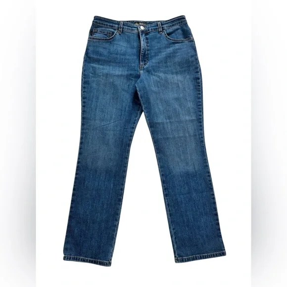 Lee Jeans Relaxed Fit Straight Leg High Rise Wash Blue Size M - Picture 1 of 12